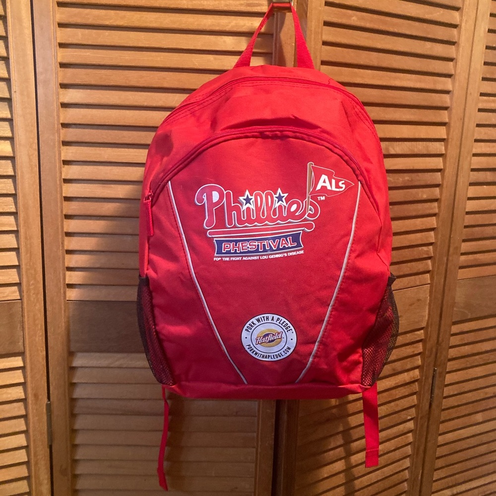 Phillies Phestival ALS Red Canvas Backpack
